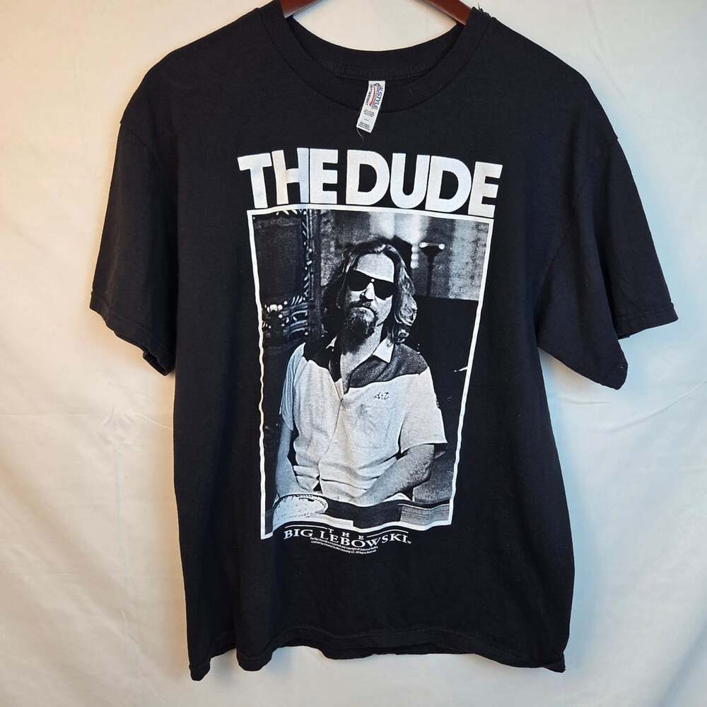 Alstyle The Big Lebowski The Dude T-Shirt Size L Black Movie Tee